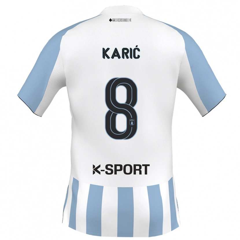 Danxen Mujer Camiseta Nermin Karić #8 Blanco Azul Cielo 1ª Equipación 2025/26 La Camisa