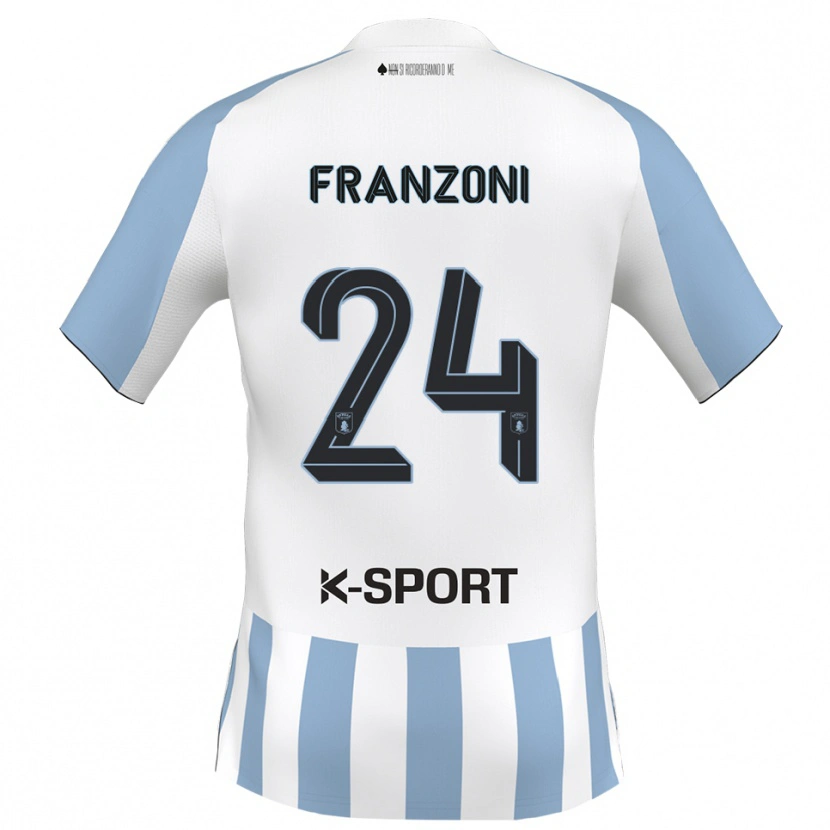 Danxen Mujer Camiseta Andrea Franzoni #24 Blanco Azul Cielo 1ª Equipación 2025/26 La Camisa