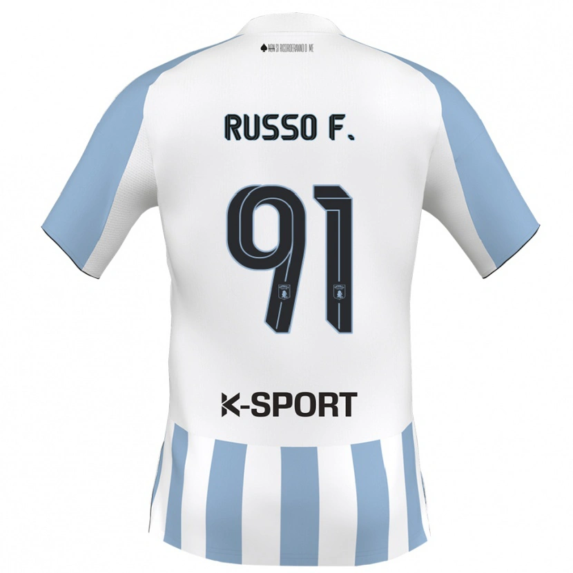 Danxen Mujer Camiseta Flavio Russo #91 Blanco Azul Cielo 1ª Equipación 2025/26 La Camisa