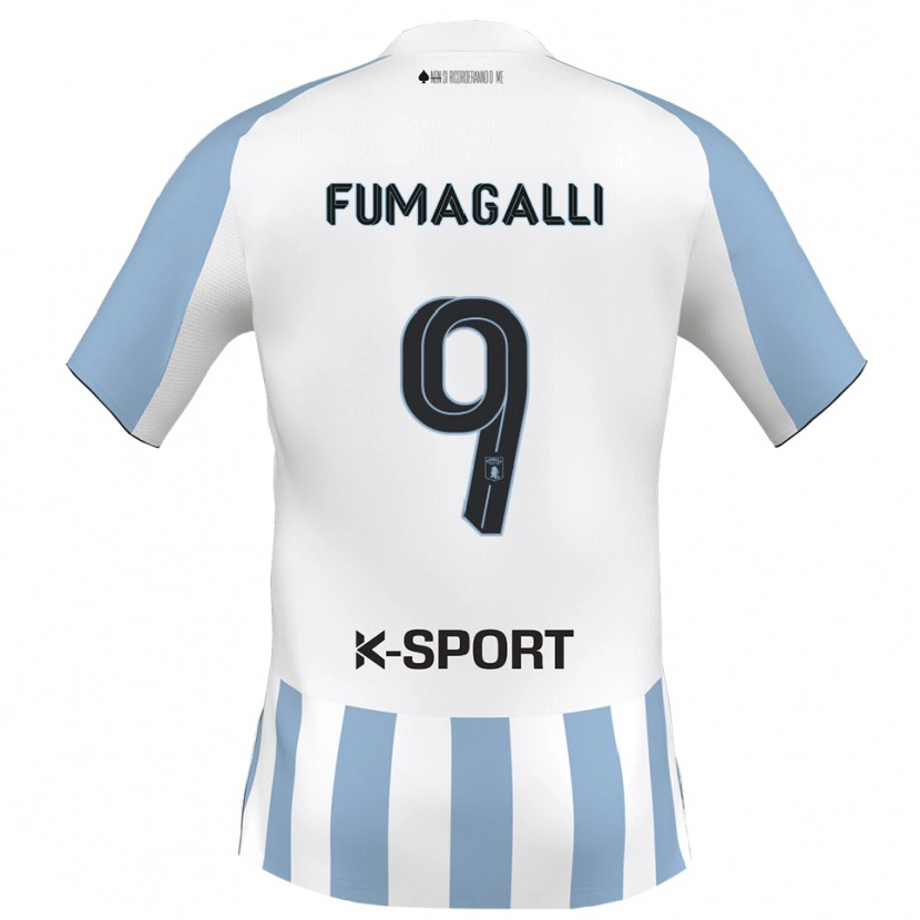 Danxen Mujer Camiseta Tommaso Fumagalli #9 Blanco Azul Cielo 1ª Equipación 2025/26 La Camisa