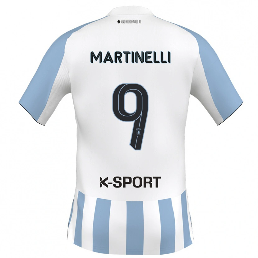 Danxen Mujer Camiseta Riccardo Martinelli #9 Blanco Azul Cielo 1ª Equipación 2025/26 La Camisa