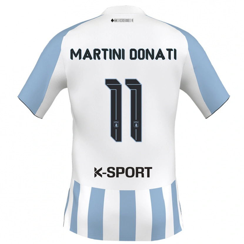 Danxen Mujer Camiseta Cesare Martini Donati #11 Blanco Azul Cielo 1ª Equipación 2025/26 La Camisa
