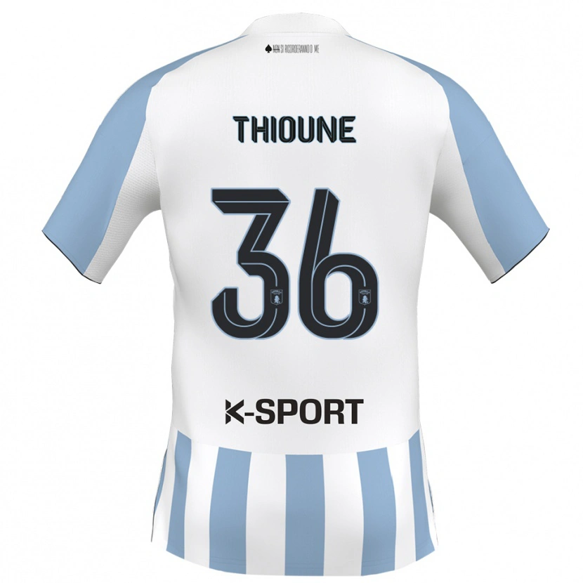 Danxen Mujer Camiseta Alioune Thioune #36 Blanco Azul Cielo 1ª Equipación 2025/26 La Camisa