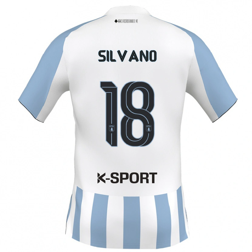 Danxen Mujer Camiseta Matteo Silvano #18 Blanco Azul Cielo 1ª Equipación 2025/26 La Camisa