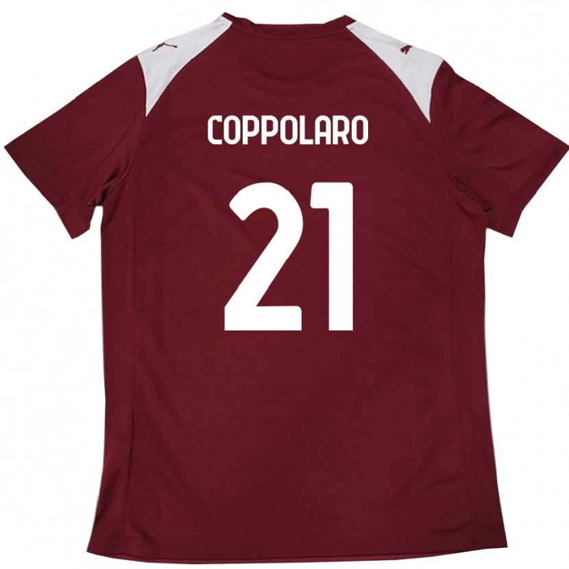 Danxen Mujer Camiseta Mauro Coppolaro #21 Borgoña Blanco 1ª Equipación 2025/26 La Camisa