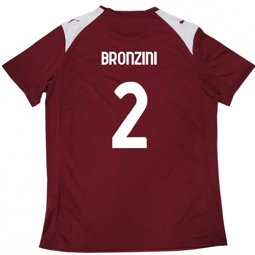 Danxen Mujer Camiseta Luca Bronzini #2 Borgoña Blanco 1ª Equipación 2025/26 La Camisa
