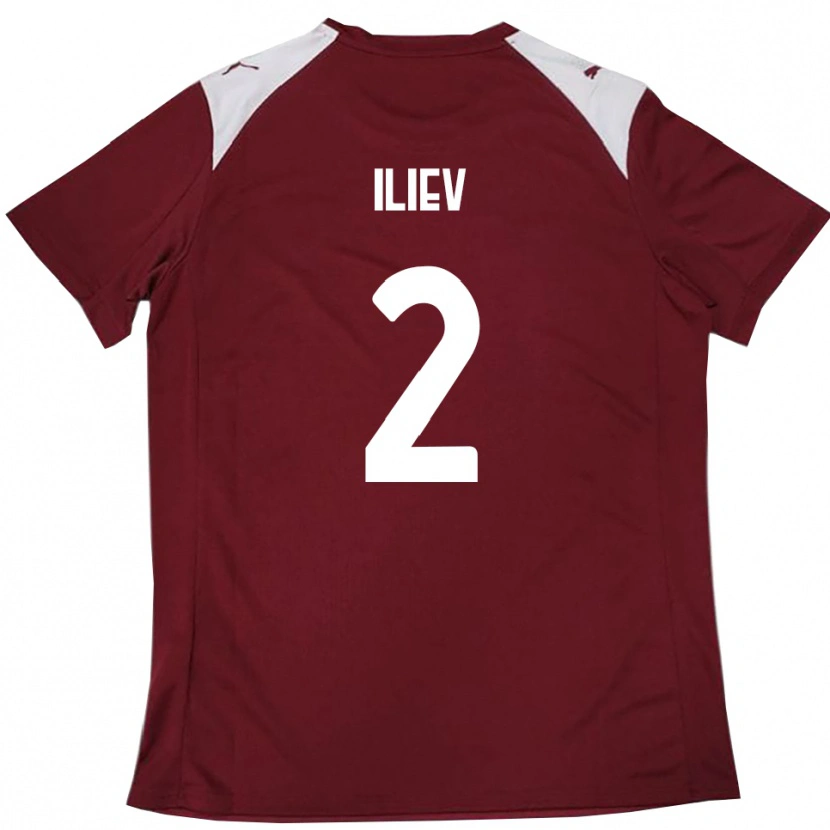 Danxen Mujer Camiseta Mario Iliev #2 Borgoña Blanco 1ª Equipación 2025/26 La Camisa