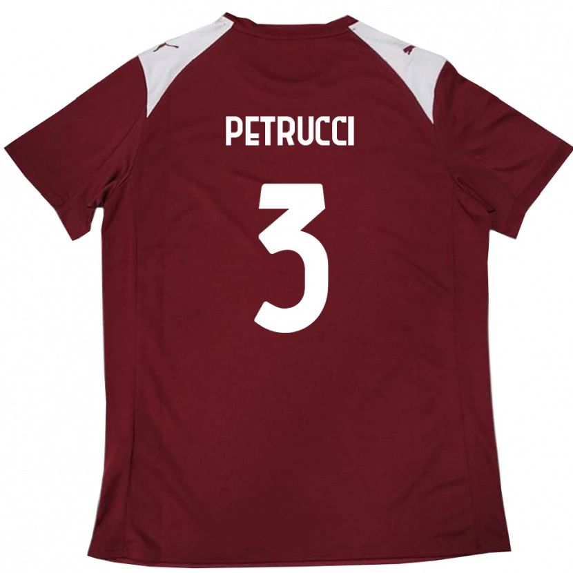 Danxen Mujer Camiseta Francesco Petrucci #3 Borgoña Blanco 1ª Equipación 2025/26 La Camisa