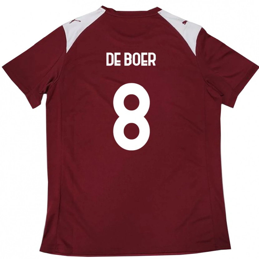 Danxen Mujer Camiseta Kees De Boer #8 Borgoña Blanco 1ª Equipación 2025/26 La Camisa