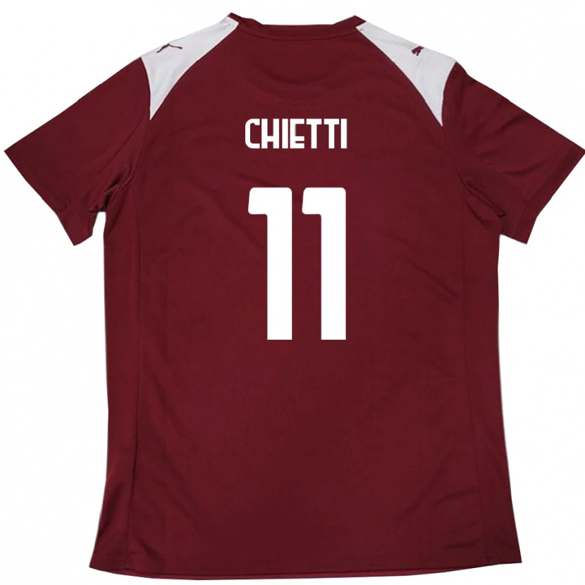 Danxen Mujer Camiseta Francesco Chietti #11 Borgoña Blanco 1ª Equipación 2025/26 La Camisa