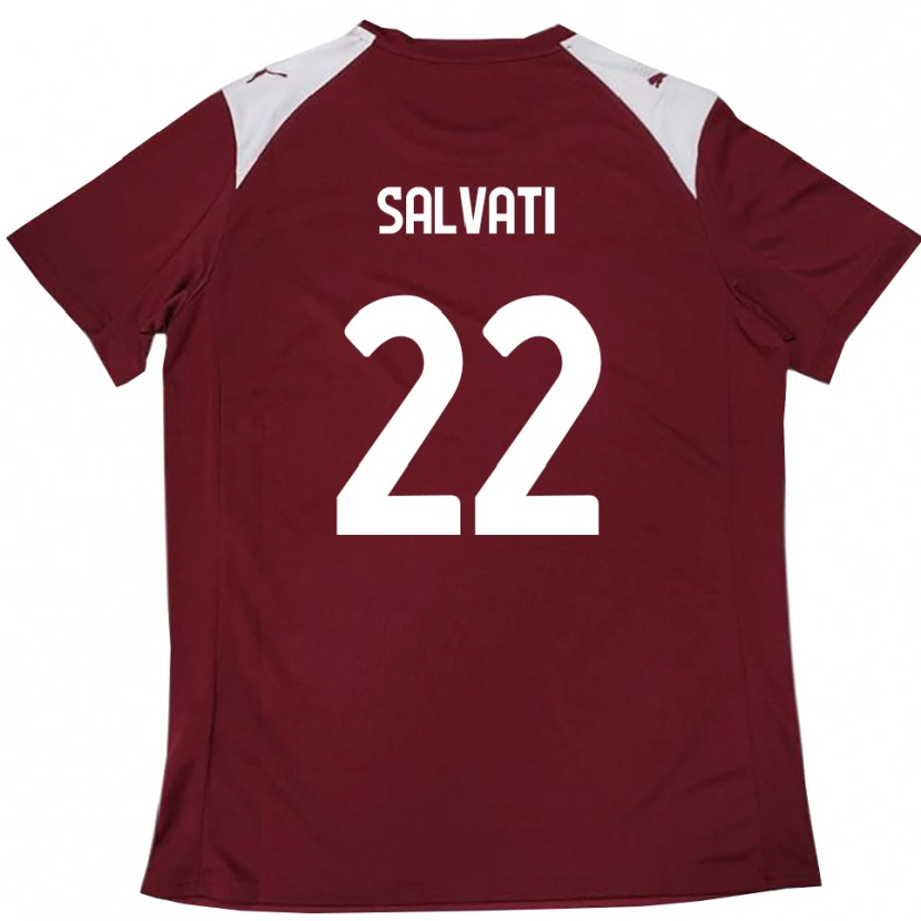 Danxen Mujer Camiseta Gregorio Salvati #22 Borgoña Blanco 1ª Equipación 2025/26 La Camisa