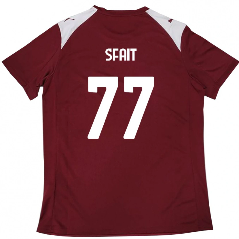 Danxen Mujer Camiseta Andres Sfait #77 Borgoña Blanco 1ª Equipación 2025/26 La Camisa