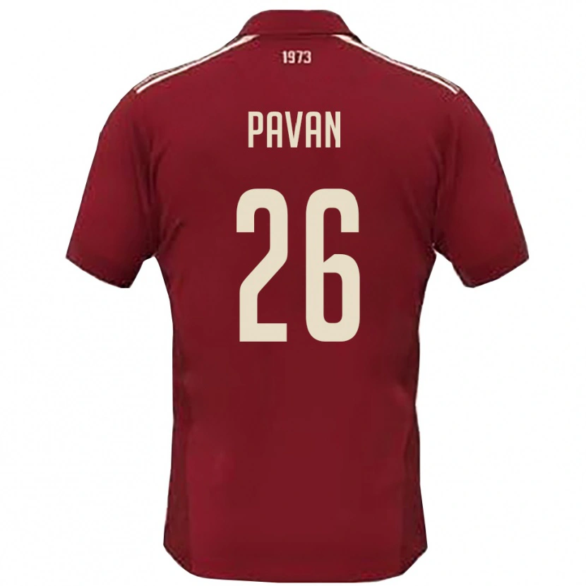 Danxen Mujer Camiseta Nicola Pavan #26 Borgoña Blanco 1ª Equipación 2025/26 La Camisa