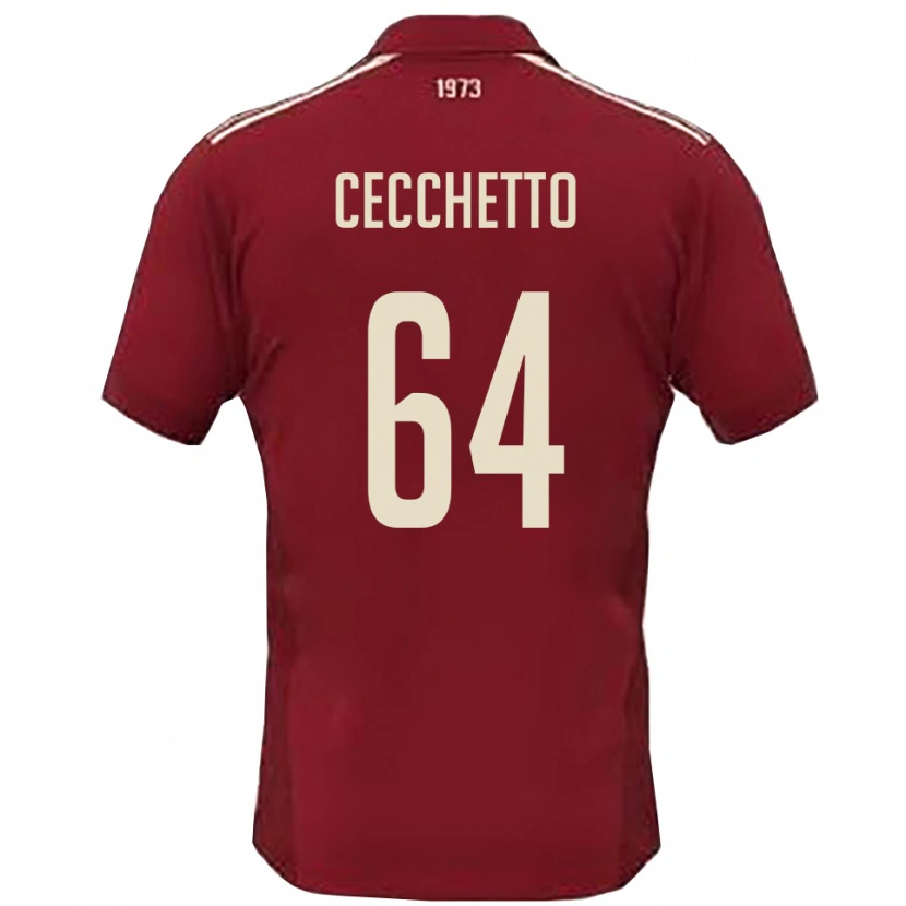 Danxen Mujer Camiseta Andrea Cecchetto #64 Borgoña Blanco 1ª Equipación 2025/26 La Camisa