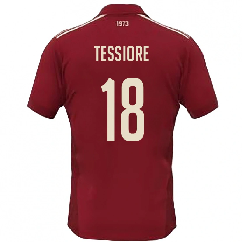 Danxen Mujer Camiseta Andrea Tessiore #18 Borgoña Blanco 1ª Equipación 2025/26 La Camisa