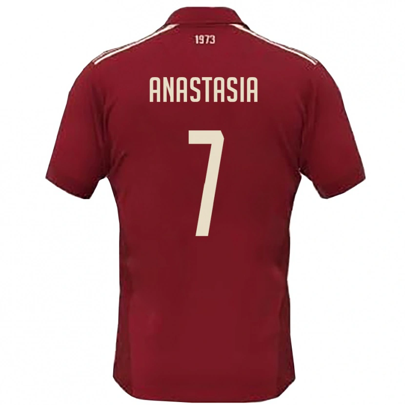 Danxen Mujer Camiseta Emanuele Anastasia #7 Borgoña Blanco 1ª Equipación 2025/26 La Camisa
