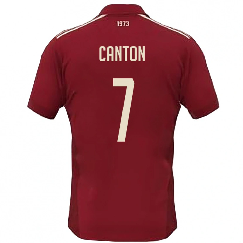 Danxen Mujer Camiseta Mattia Canton #7 Borgoña Blanco 1ª Equipación 2025/26 La Camisa
