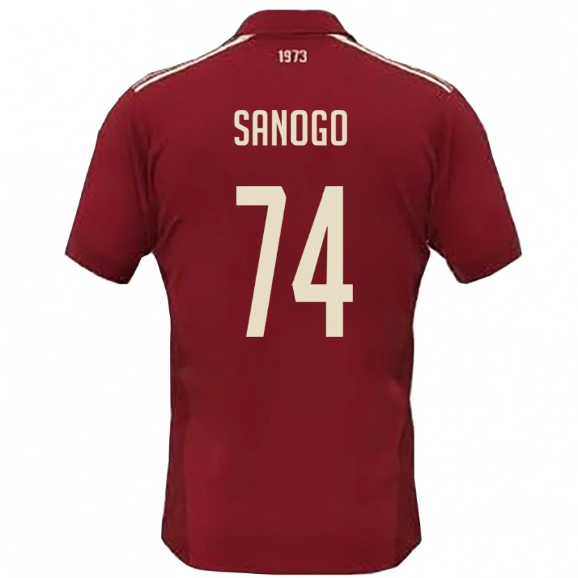 Danxen Mujer Camiseta Ahmed Sanogo #74 Borgoña Blanco 1ª Equipación 2025/26 La Camisa