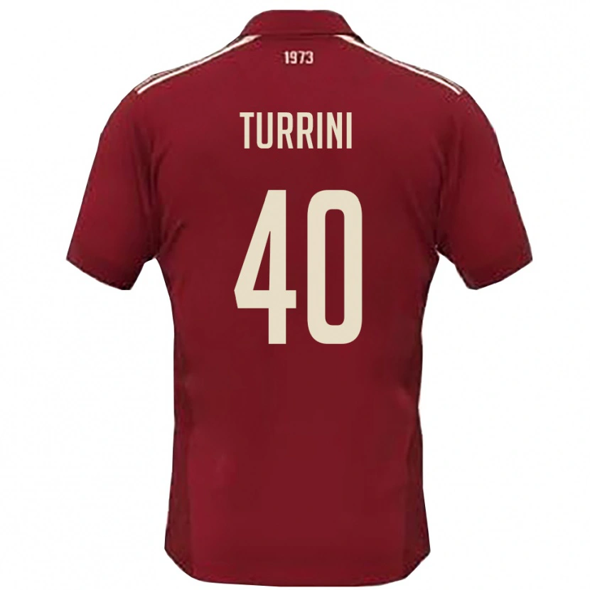 Danxen Mujer Camiseta Giordano Turrini #40 Borgoña Blanco 1ª Equipación 2025/26 La Camisa