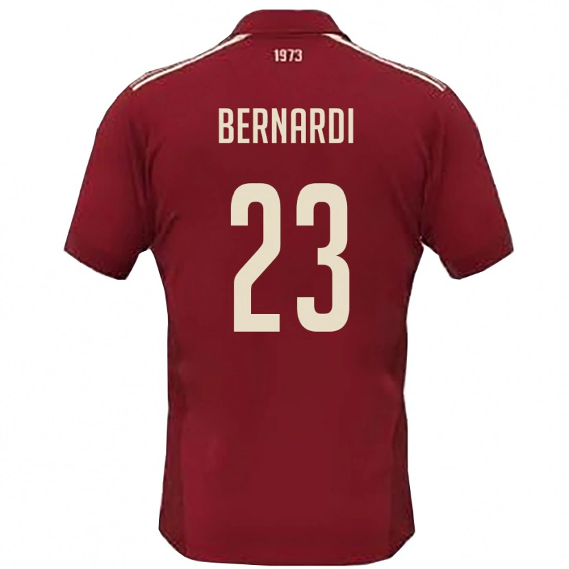 Danxen Mujer Camiseta Andrea Bernardi #23 Borgoña Blanco 1ª Equipación 2025/26 La Camisa