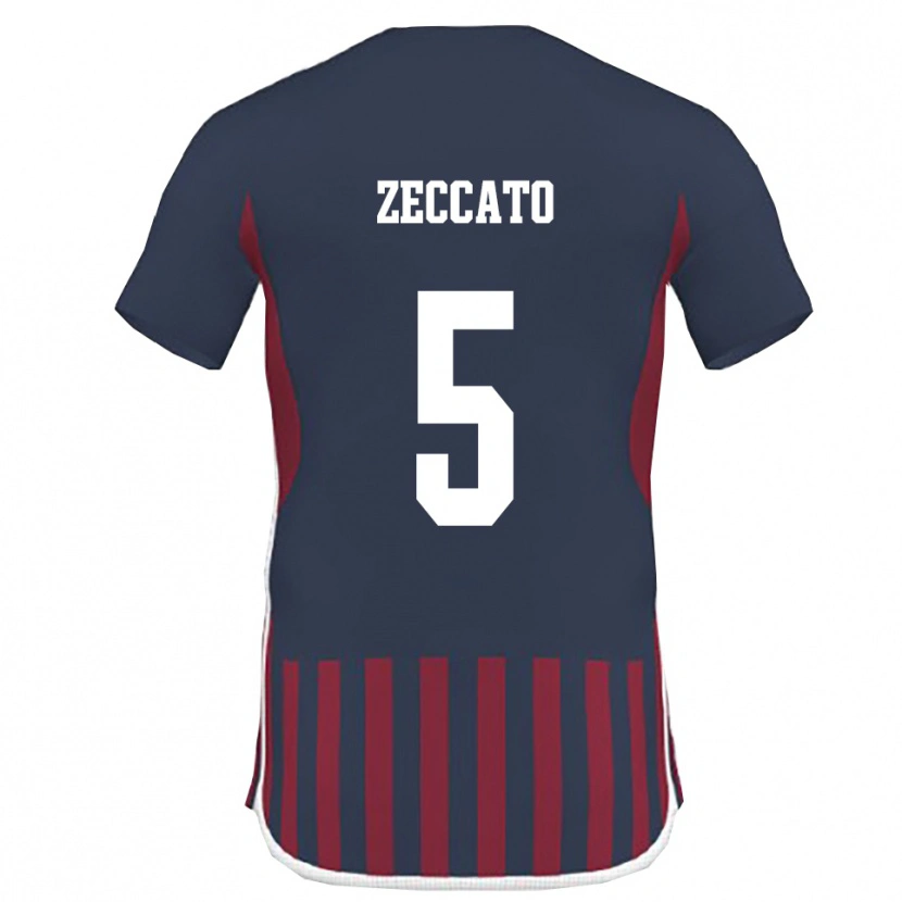 Danxen Mujer Camiseta Antonio Zeccato #5 Marino Rojo 1ª Equipación 2025/26 La Camisa