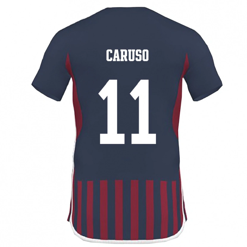 Danxen Mujer Camiseta Daniele Caruso #11 Marino Rojo 1ª Equipación 2025/26 La Camisa