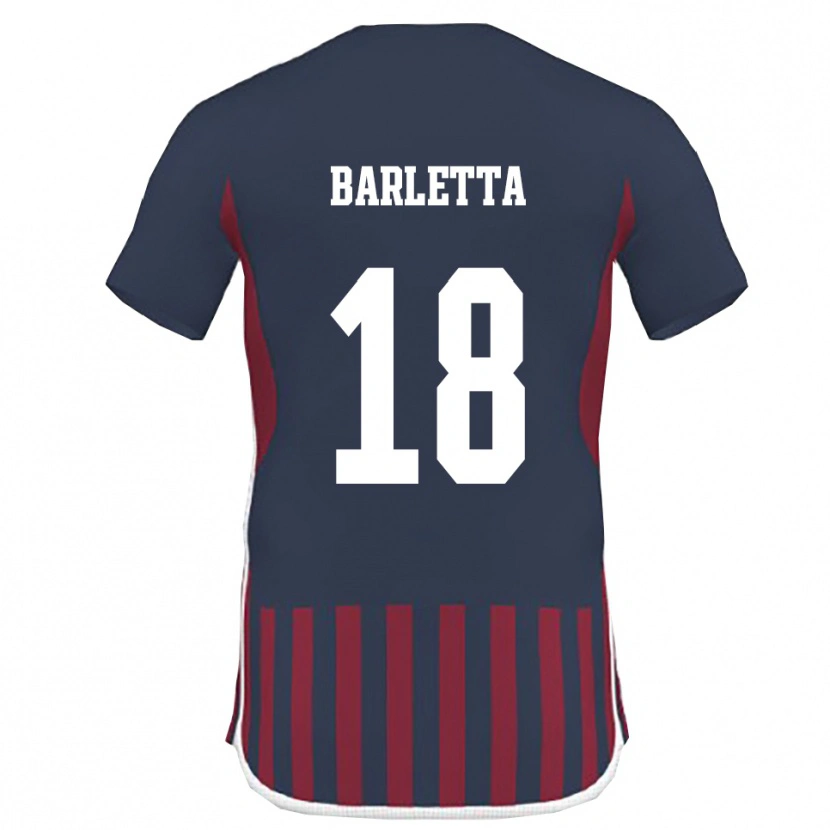 Danxen Mujer Camiseta Emanuele Barletta #18 Marino Rojo 1ª Equipación 2025/26 La Camisa