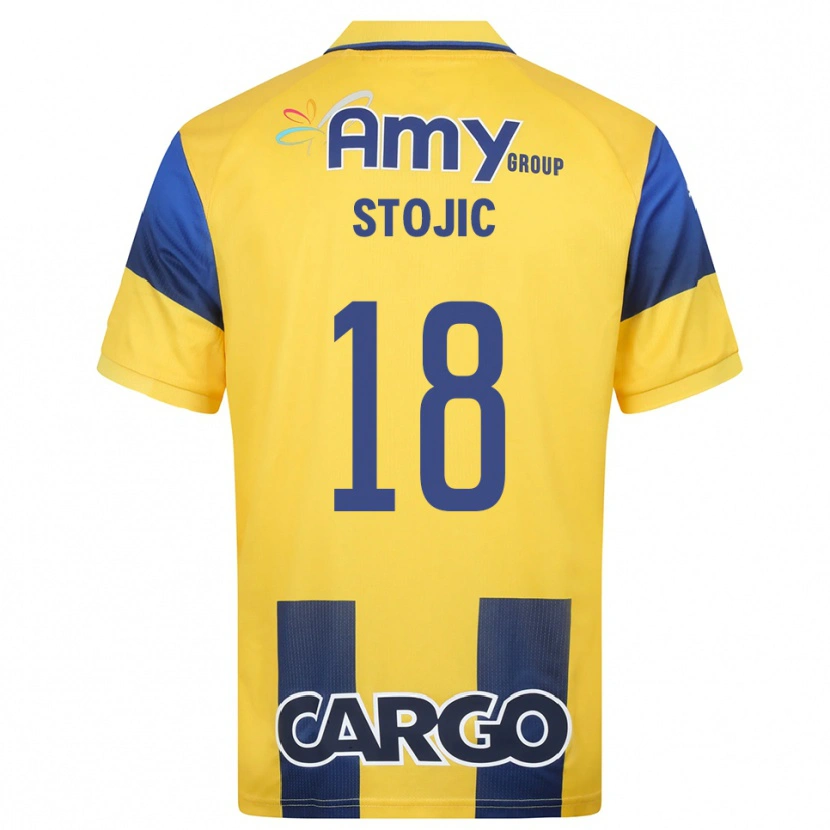 Danxen Mujer Camiseta Nemanja Stojic #18 Amarillo Marino 1ª Equipación 2025/26 La Camisa