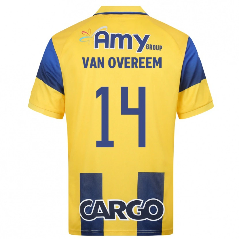 Danxen Mujer Camiseta Joris Van Overeem #14 Amarillo Marino 1ª Equipación 2025/26 La Camisa