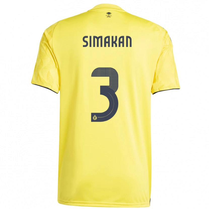 Danxen Mujer Camiseta Mohamed Simakan #3 Amarillo Negro 1ª Equipación 2025/26 La Camisa