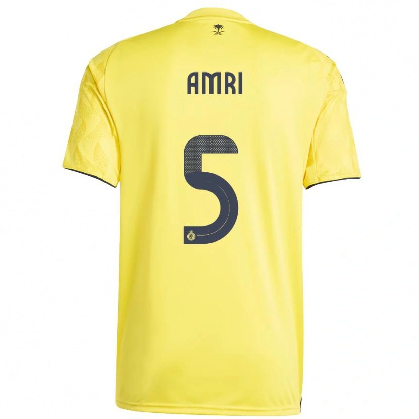 Danxen Mujer Camiseta Abdulelah Al-Amri #5 Amarillo Negro 1ª Equipación 2025/26 La Camisa