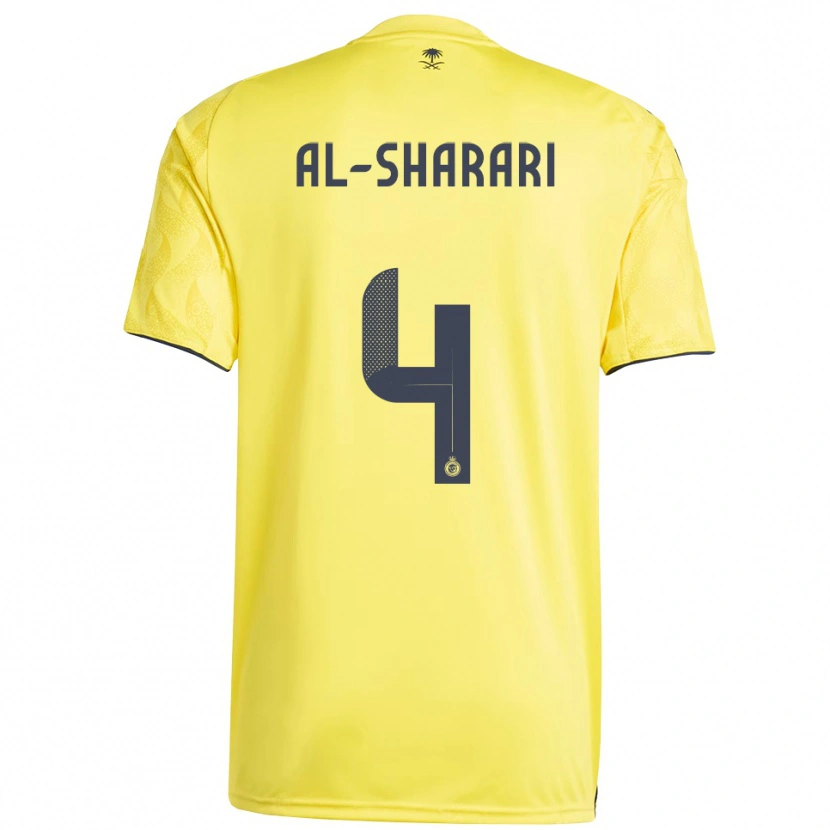 Danxen Mujer Camiseta Nader Al-Sharari #4 Amarillo Negro 1ª Equipación 2025/26 La Camisa