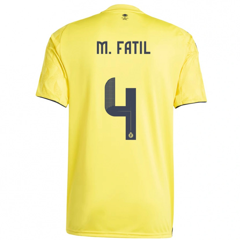 Danxen Mujer Camiseta Mohammed Al-Fatil #4 Amarillo Negro 1ª Equipación 2025/26 La Camisa
