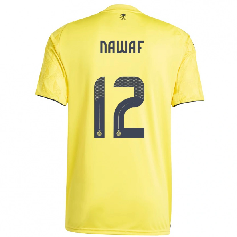 Danxen Mujer Camiseta Nawaf Al-Boushal #12 Amarillo Negro 1ª Equipación 2025/26 La Camisa