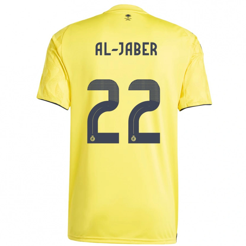 Danxen Mujer Camiseta Abdulmalik Al-Jaber #22 Amarillo Negro 1ª Equipación 2025/26 La Camisa