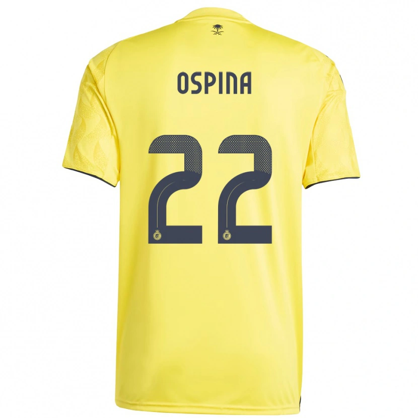 Danxen Mujer Camiseta David Ospina #22 Amarillo Negro 1ª Equipación 2025/26 La Camisa