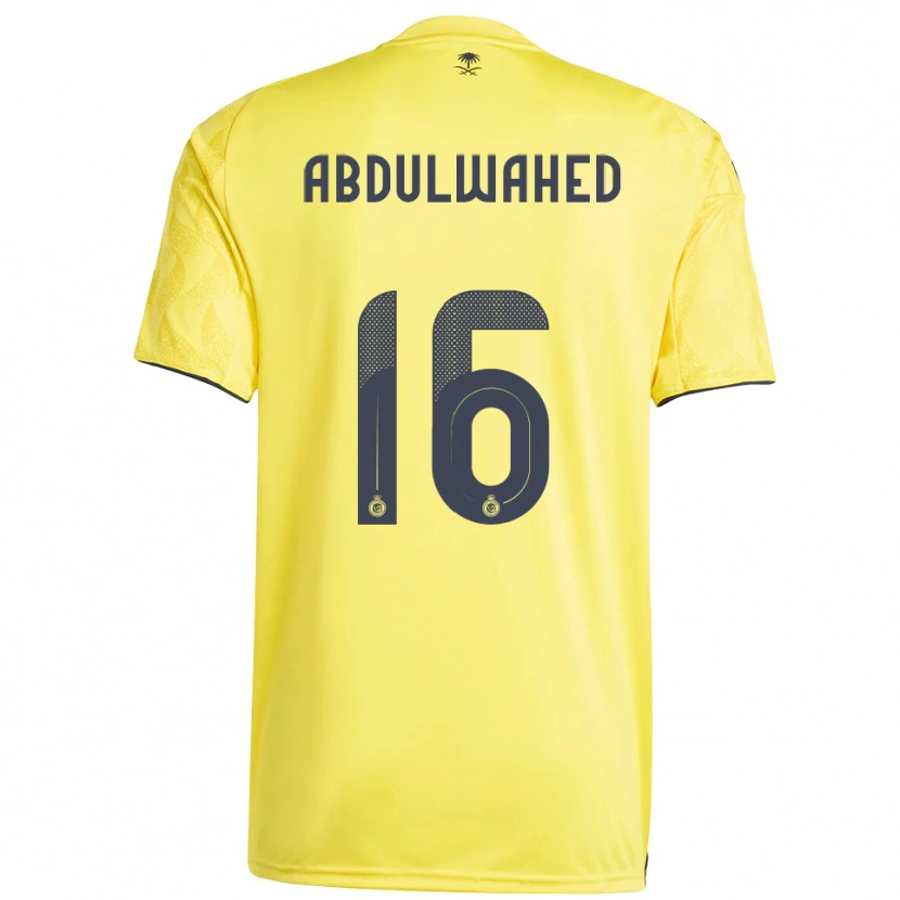 Danxen Mujer Camiseta Ghader Abdulwahed #16 Amarillo Negro 1ª Equipación 2025/26 La Camisa