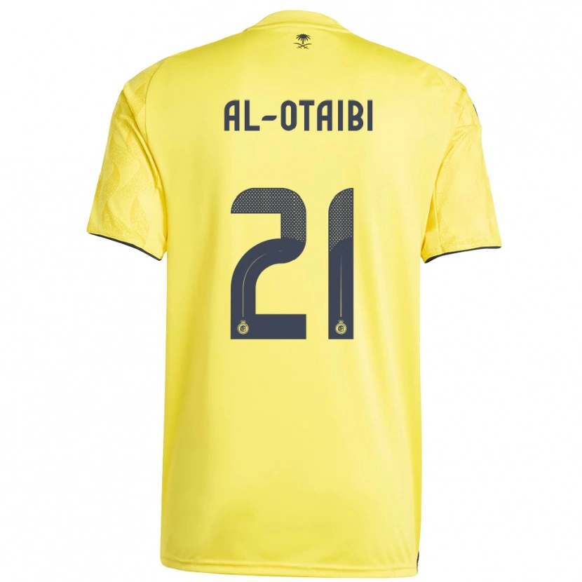 Danxen Mujer Camiseta Abdulrahman Al-Otaibi #21 Amarillo Negro 1ª Equipación 2025/26 La Camisa