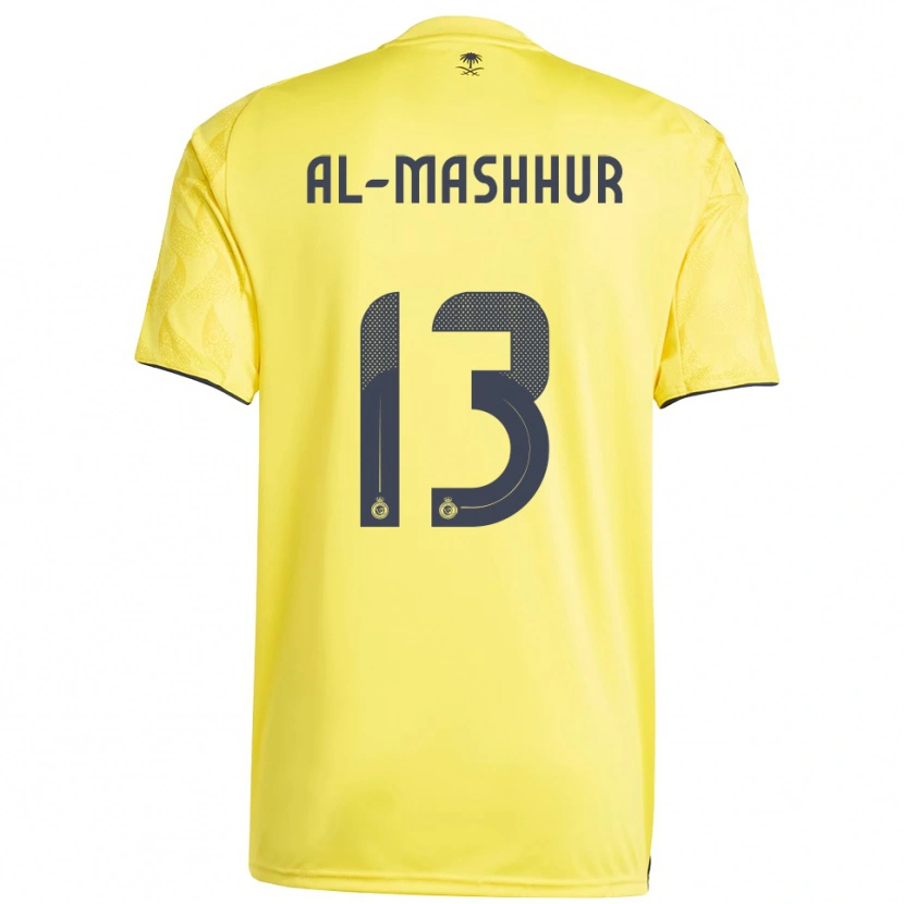 Danxen Mujer Camiseta Fawaz Al-Mashhur #13 Amarillo Negro 1ª Equipación 2025/26 La Camisa