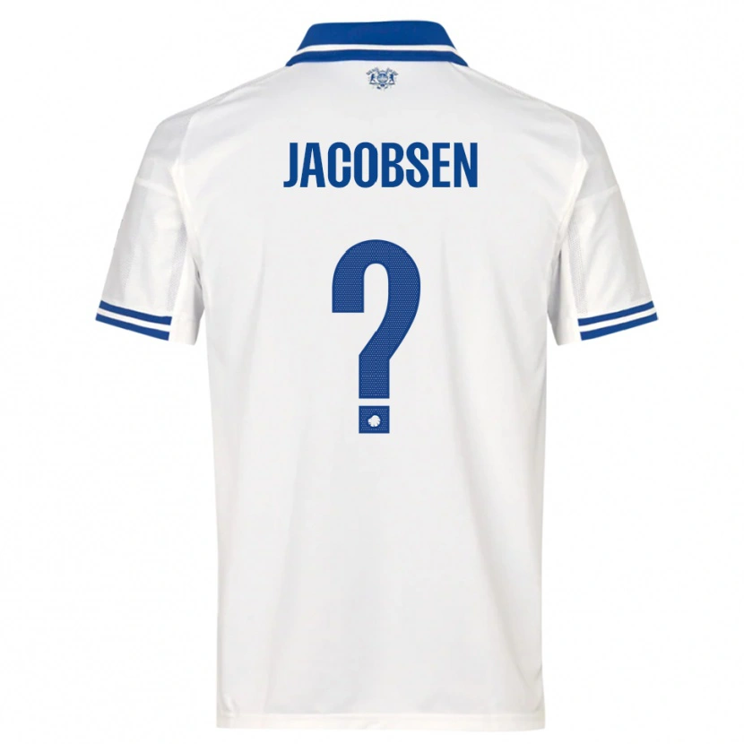 Danxen Mujer Camiseta Holger Jacobsen #0 Blanco Azul 1ª Equipación 2025/26 La Camisa