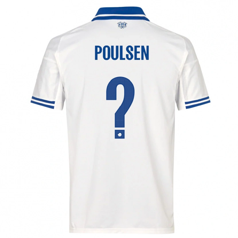 Danxen Mujer Camiseta Xander Poulsen #0 Blanco Azul 1ª Equipación 2025/26 La Camisa