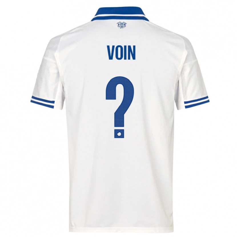 Danxen Mujer Camiseta Simon Voin #0 Blanco Azul 1ª Equipación 2025/26 La Camisa