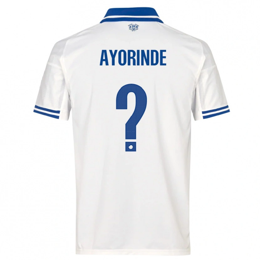 Danxen Mujer Camiseta Noah Ayorinde #0 Blanco Azul 1ª Equipación 2025/26 La Camisa