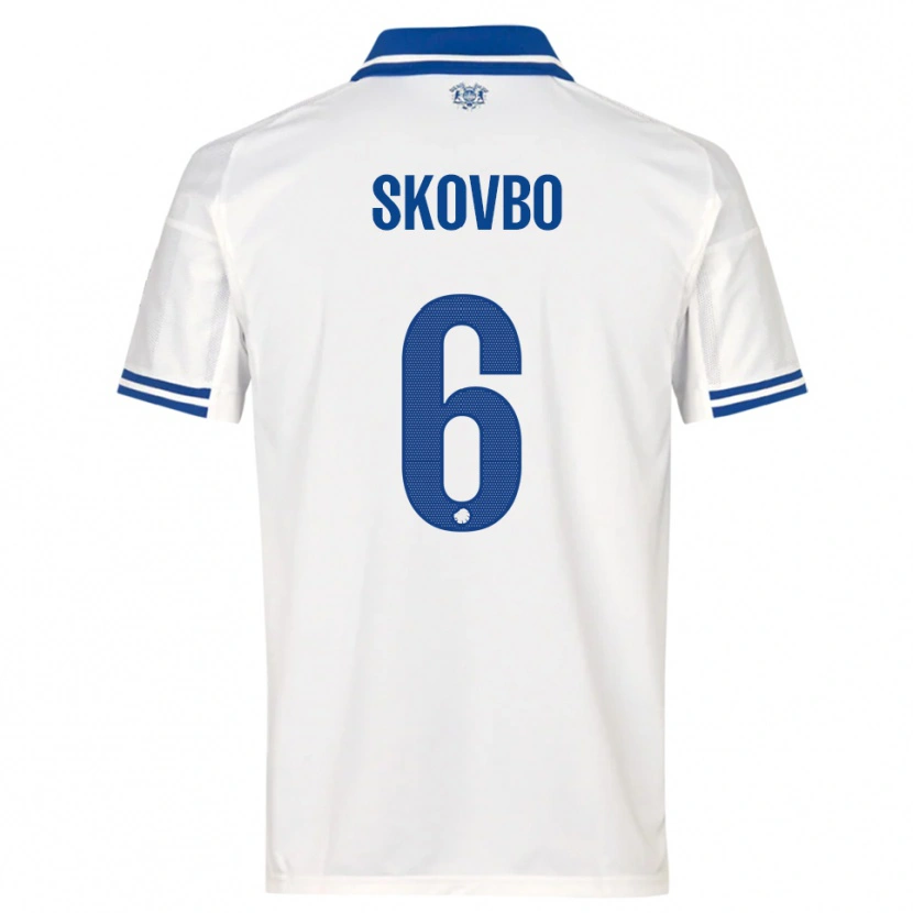 Danxen Mujer Camiseta Ida Skovbo #6 Blanco Azul 1ª Equipación 2025/26 La Camisa