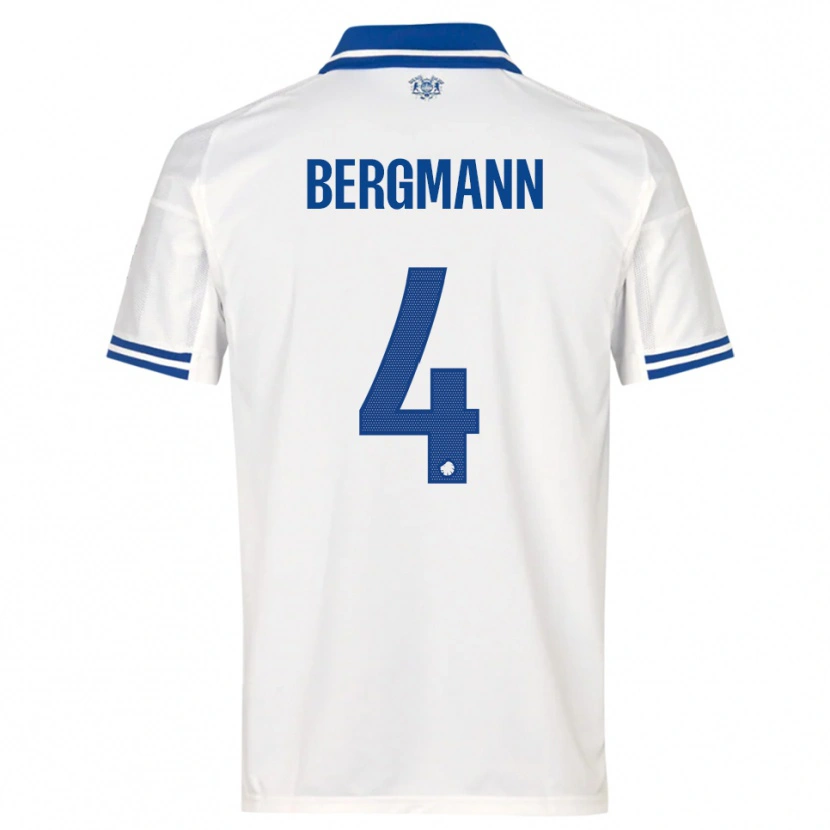 Danxen Mujer Camiseta Olivia Bergmann #4 Blanco Azul 1ª Equipación 2025/26 La Camisa