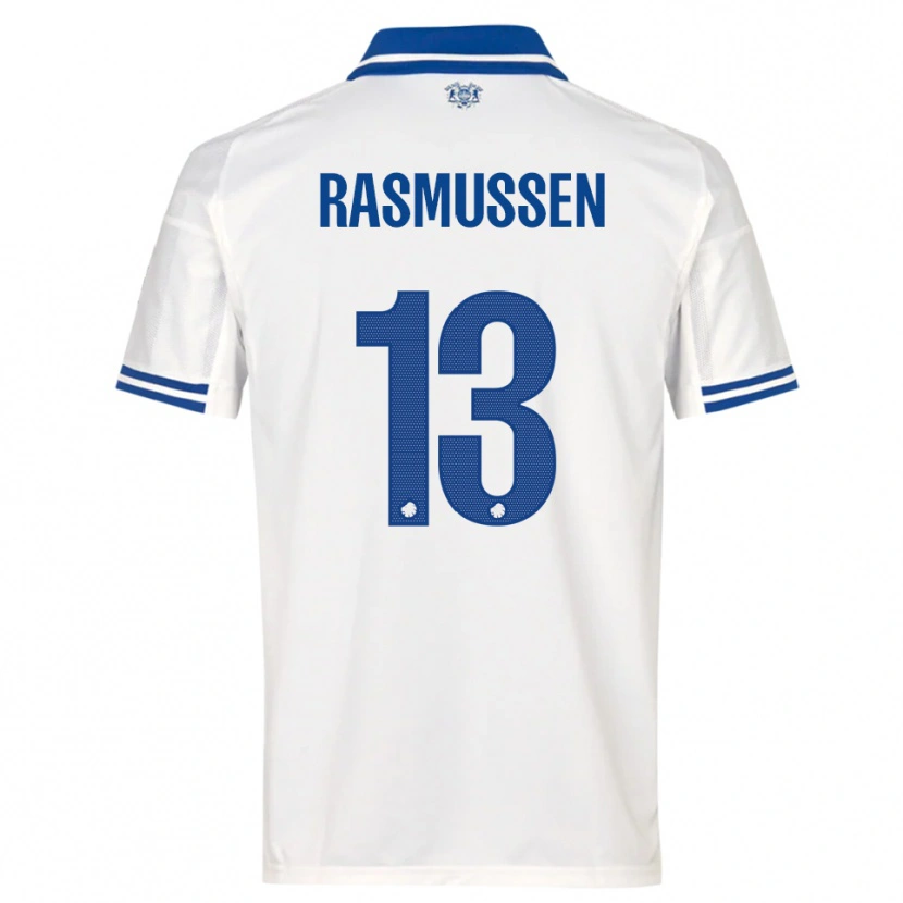 Danxen Mujer Camiseta Sara Rasmussen #13 Blanco Azul 1ª Equipación 2025/26 La Camisa