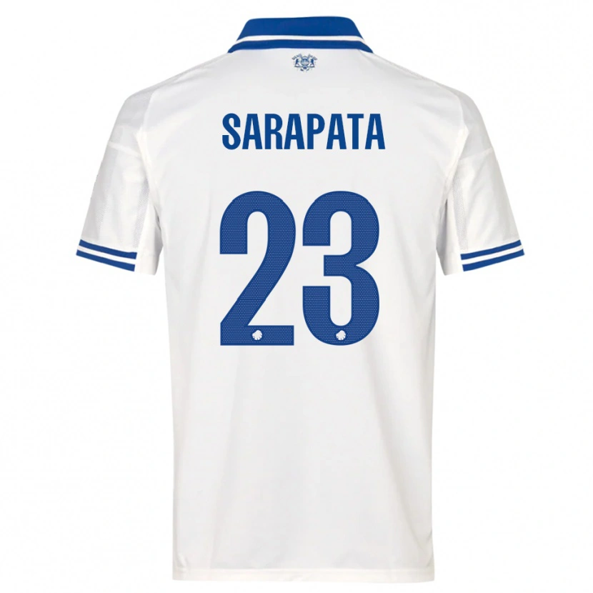 Danxen Mujer Camiseta Dominik Sarapata #23 Blanco Azul 1ª Equipación 2025/26 La Camisa