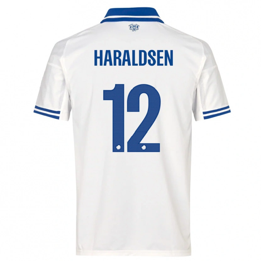 Danxen Mujer Camiseta Henrik Haraldsen #12 Blanco Azul 1ª Equipación 2025/26 La Camisa