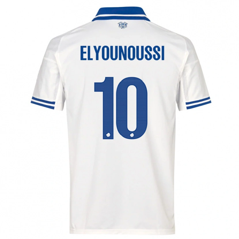 Danxen Mujer Camiseta Mohamed Elyounoussi #10 Blanco Azul 1ª Equipación 2025/26 La Camisa