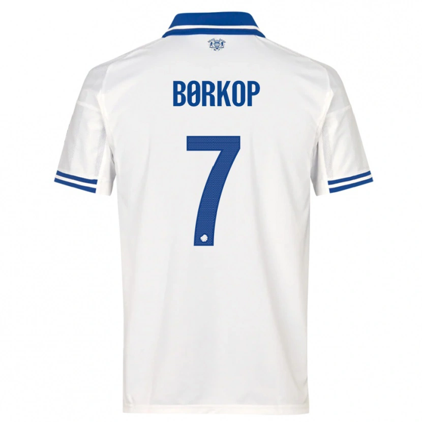 Danxen Mujer Camiseta Julie Børkop #7 Blanco Azul 1ª Equipación 2025/26 La Camisa